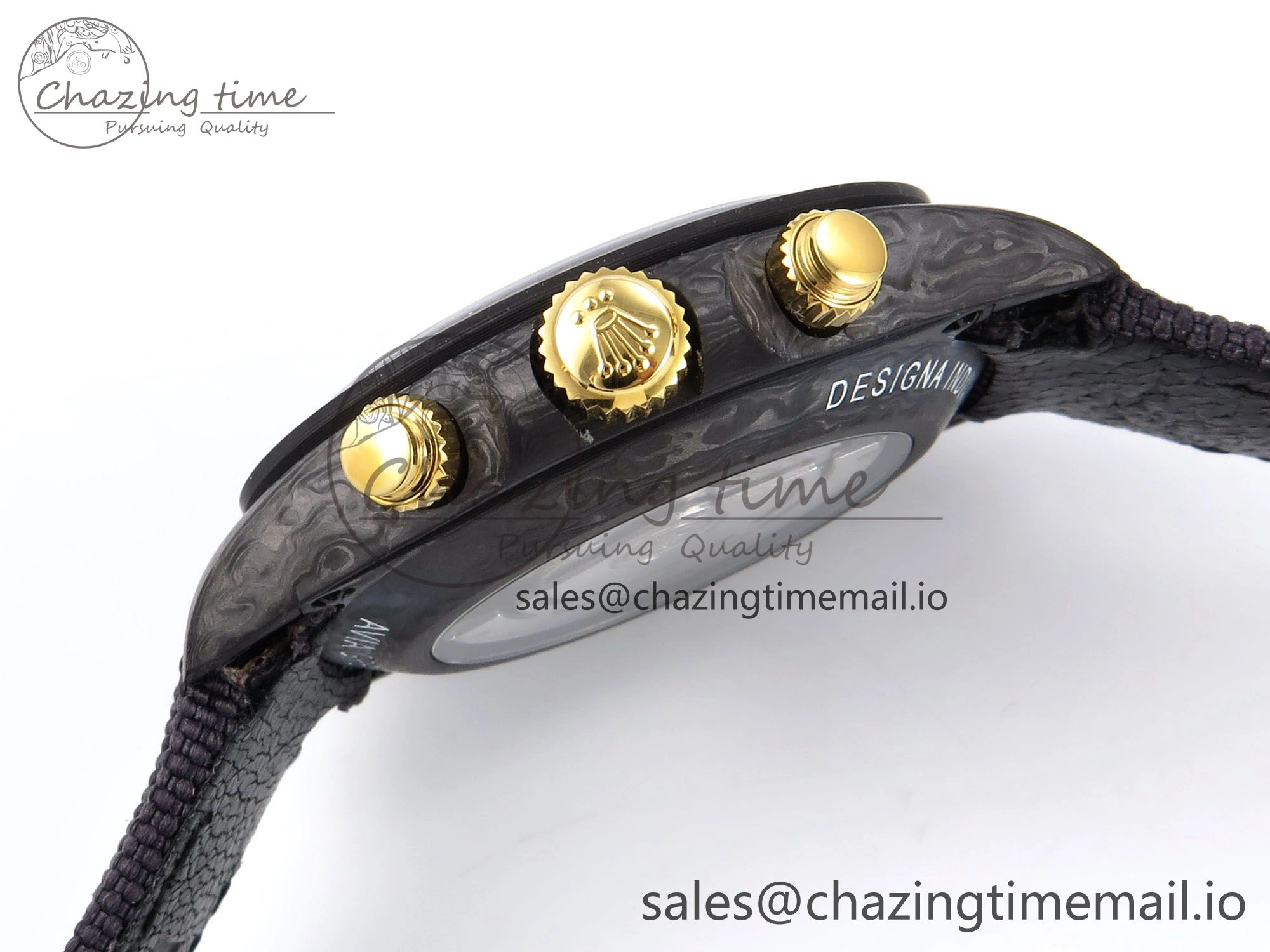 Functional Daytona DIW “AVIA GREY” Carbon DIWF 1:1 Best Edition Gray Yellow Dial on Black Nylon Strap SH 1075