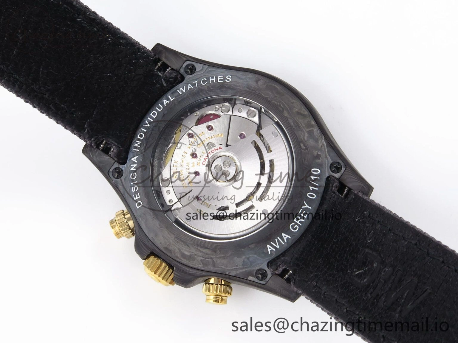 Functional Daytona DIW “AVIA GREY” Carbon DIWF 1:1 Best Edition Gray Yellow Dial on Black Nylon Strap SH 1075