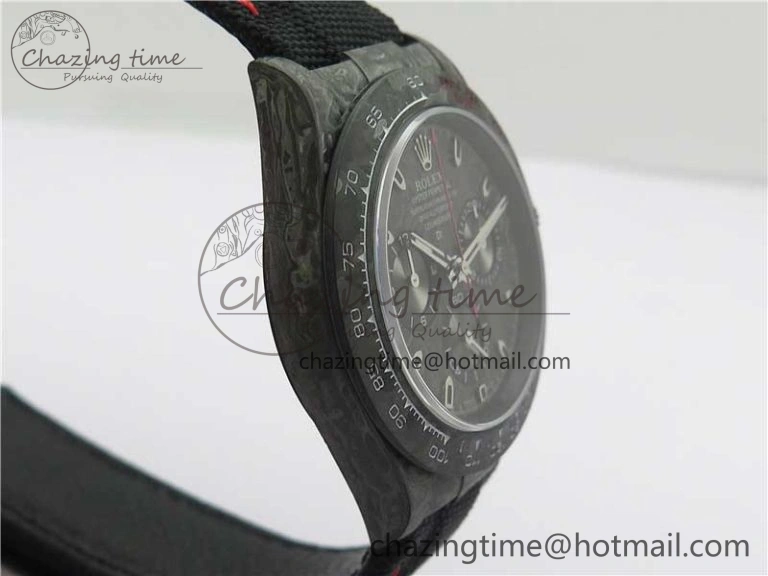 TechFriendly Daytona DIW All Black Carbon Noob 1:1 Best Edition Black Dial on Black Nylon Strap SA 2582