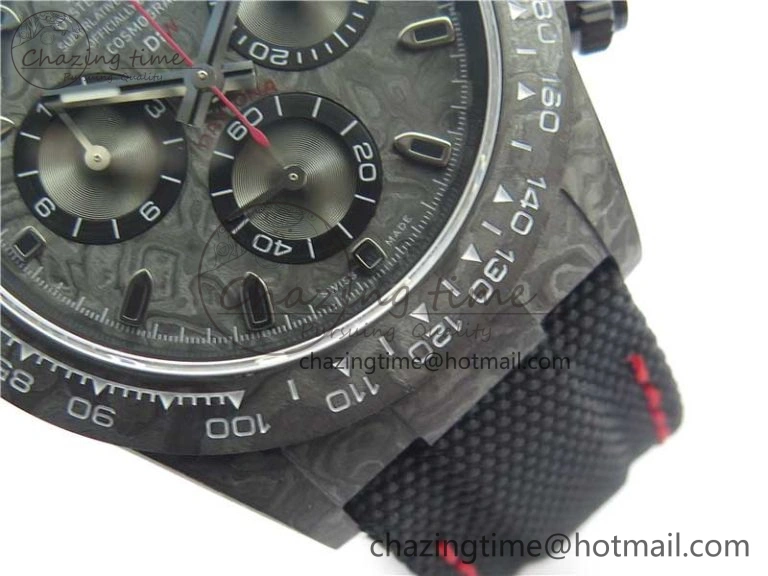 TechFriendly Daytona DIW All Black Carbon Noob 1:1 Best Edition Black Dial on Black Nylon Strap SA 2582