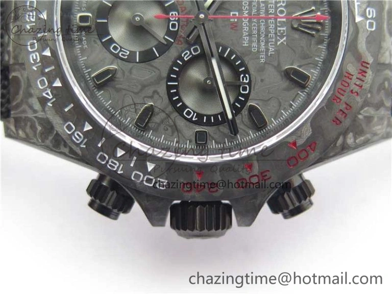 TechFriendly Daytona DIW All Black Carbon Noob 1:1 Best Edition Black Dial on Black Nylon Strap SA 2582