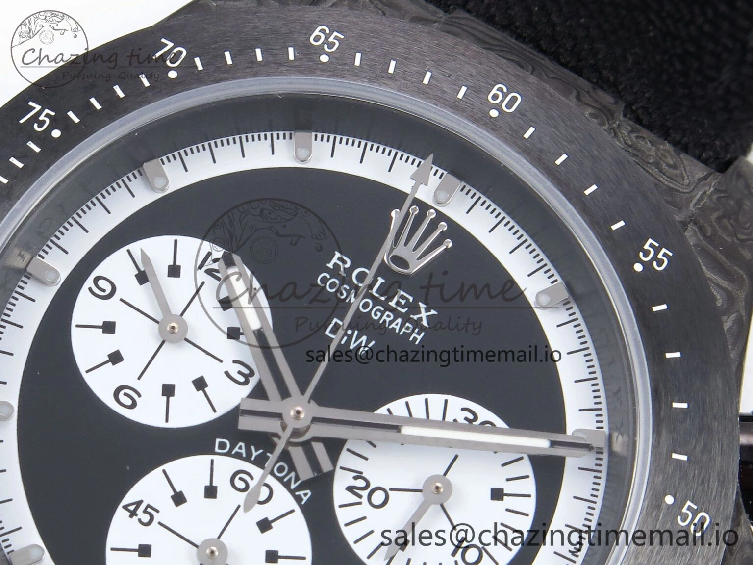 MultiPurpose Daytona DIW Black Carbon DIWF 1:1 Best Edition Black White Dial on Black Nylon Strap SH 1076