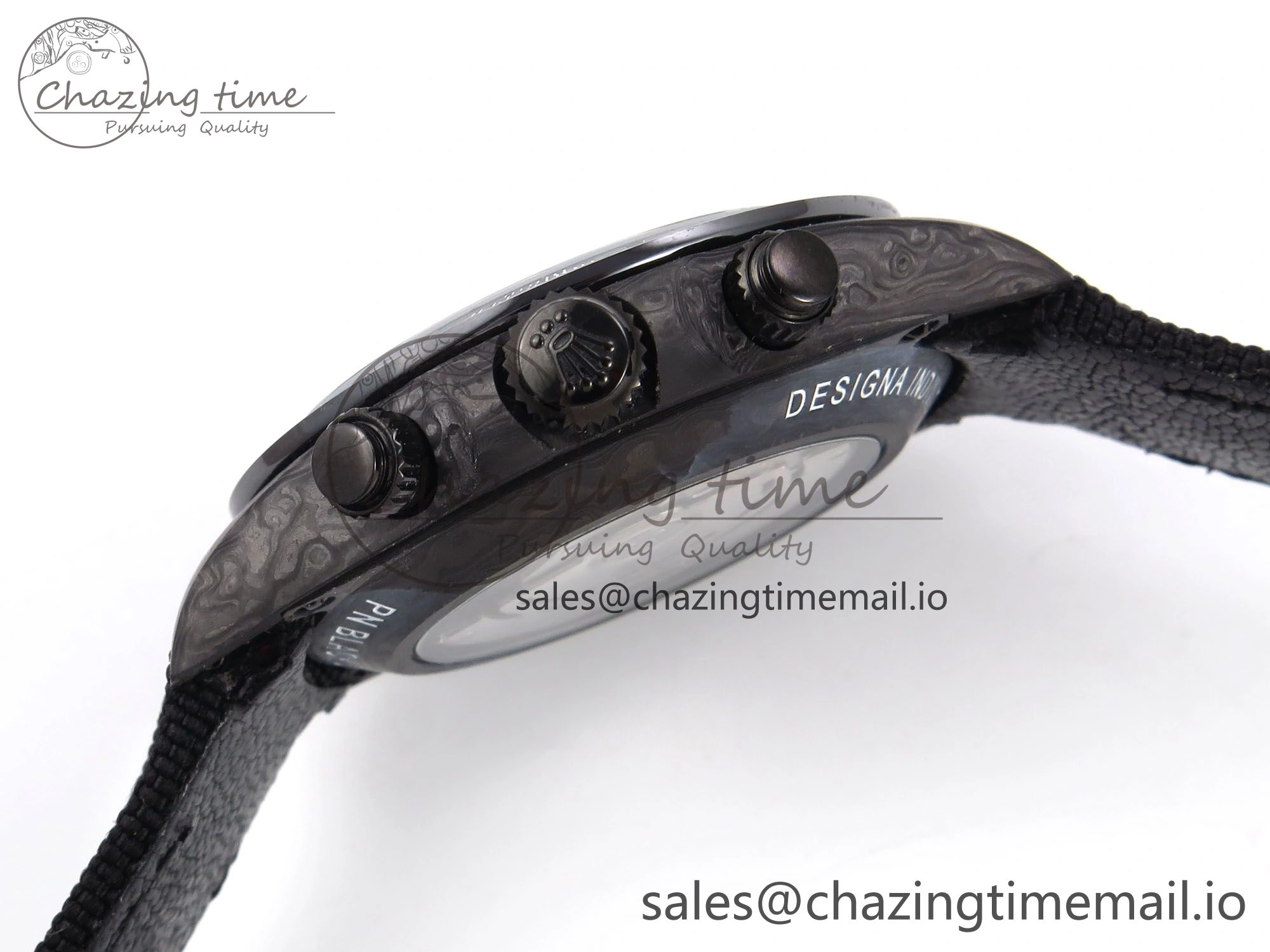 MultiPurpose Daytona DIW Black Carbon DIWF 1:1 Best Edition Black White Dial on Black Nylon Strap SH 1076