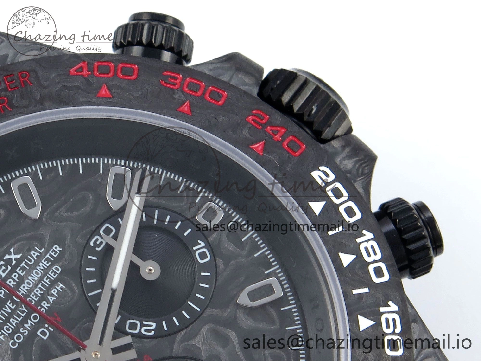 OnTrend Daytona DIW Black Carbon DIWF Best Edition Carbon Dial on Black Nylon Strap DD 493