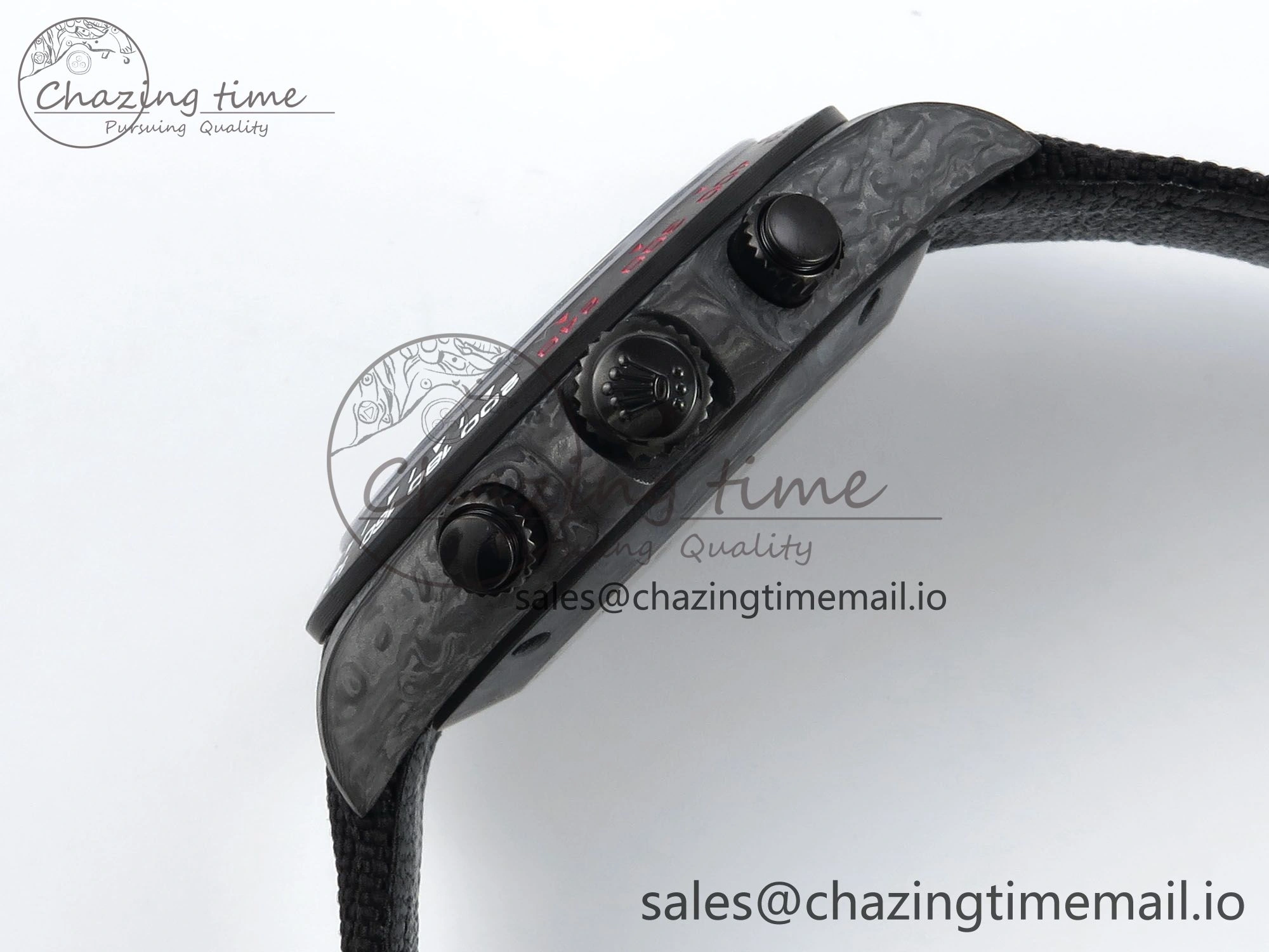 OnTrend Daytona DIW Black Carbon DIWF Best Edition Carbon Dial on Black Nylon Strap DD 493