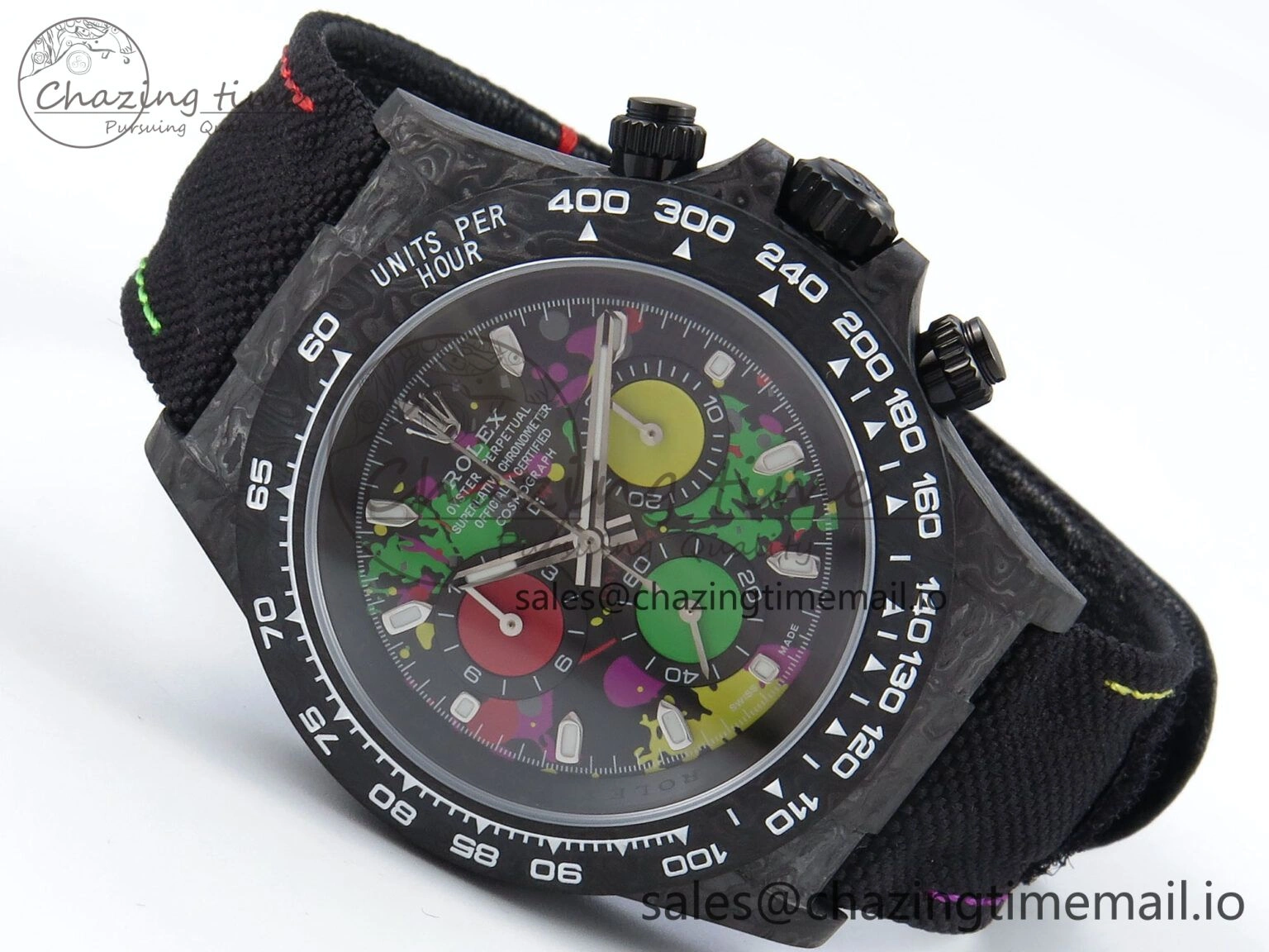 Daytona DIW Black Carbon DIWF Best Edition  Dial on Black Nylon Strap DD Versatile 492