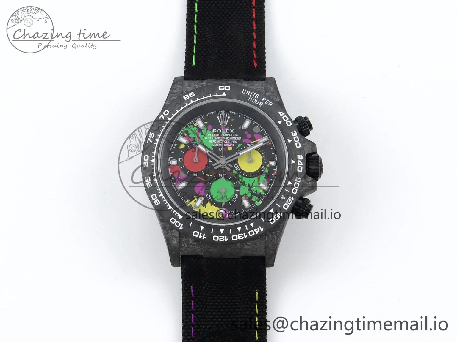 Daytona DIW Black Carbon DIWF Best Edition  Dial on Black Nylon Strap DD Versatile 492