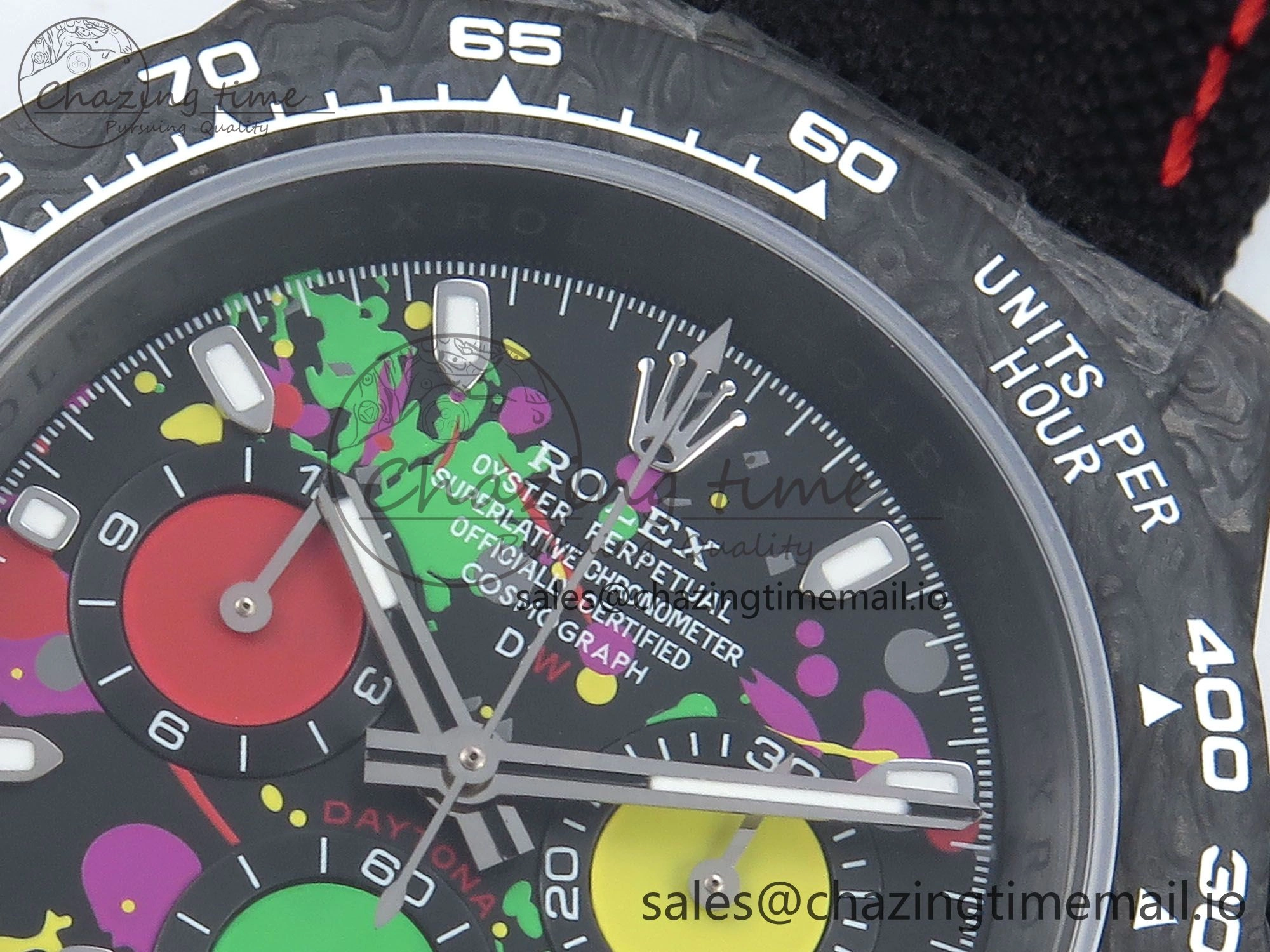 Daytona DIW Black Carbon DIWF Best Edition  Dial on Black Nylon Strap DD Versatile 492