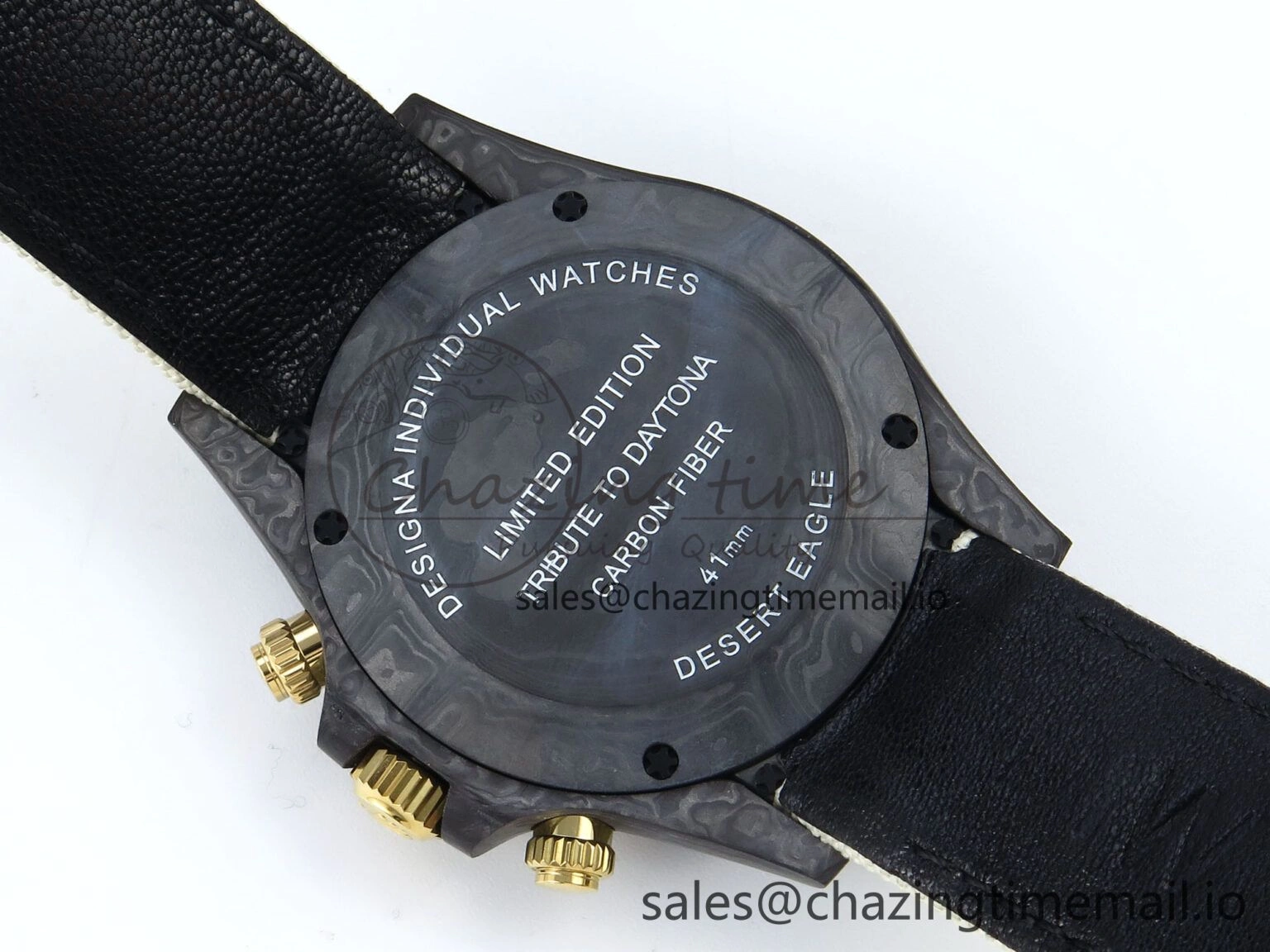 UrbanStyle Daytona DIW Black Carbon DIWF Best Edition Cream Dial on Cream Nylon Strap DD 496