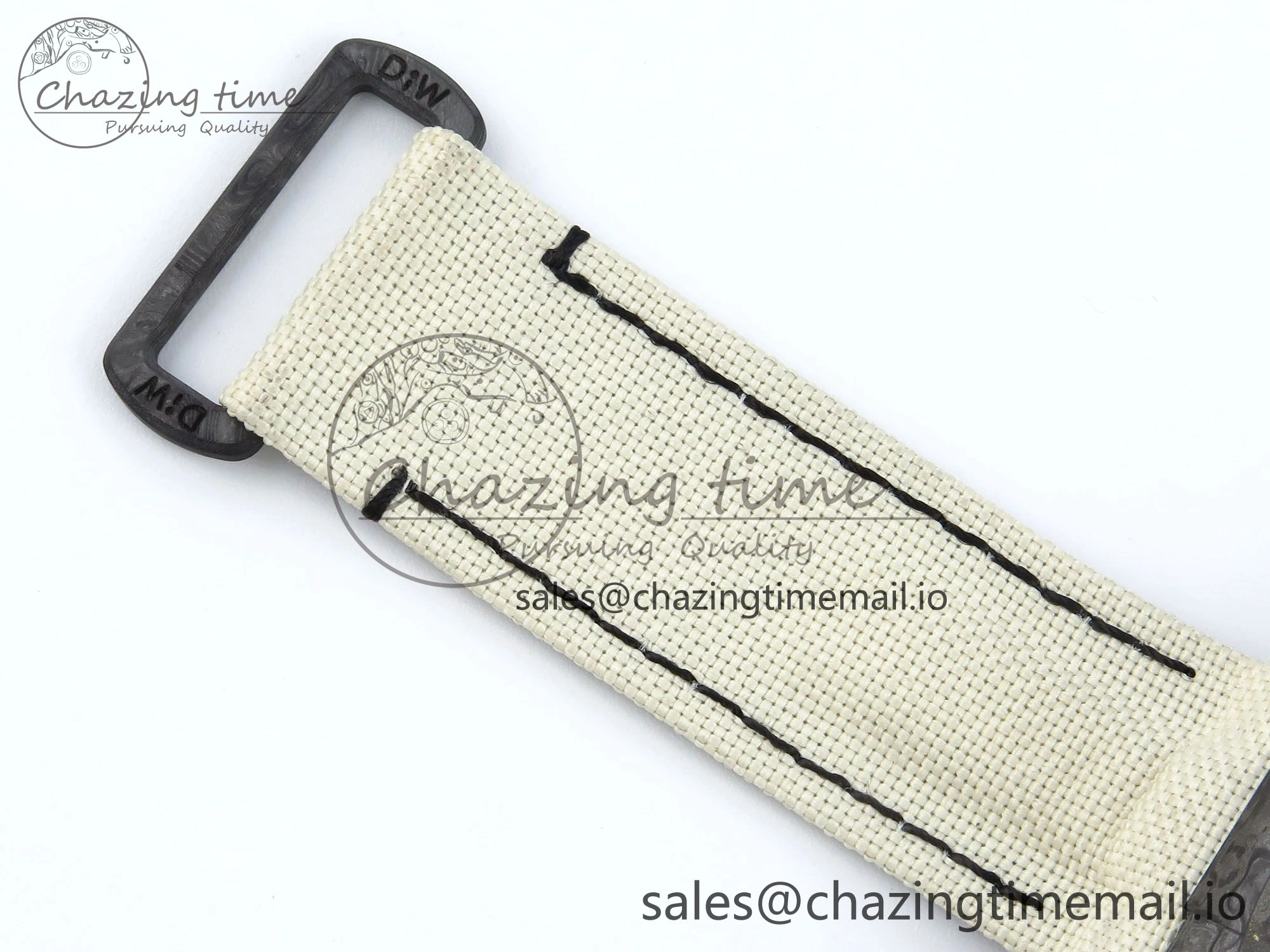 UrbanStyle Daytona DIW Black Carbon DIWF Best Edition Cream Dial on Cream Nylon Strap DD 496