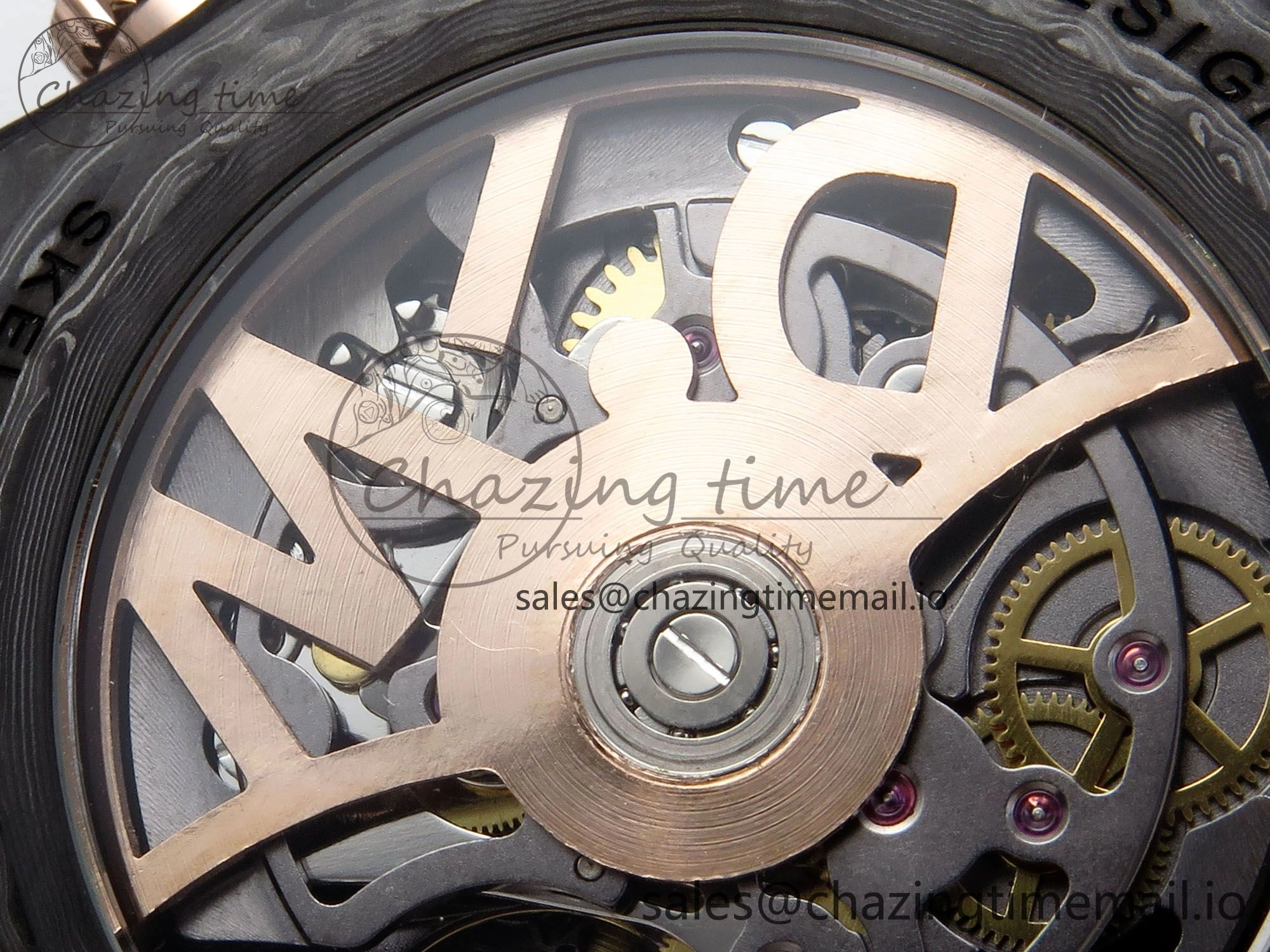 Daytona DIW Black Carbon DIWF Best Edition Skeleton Dial Green Diamonds Bezel on Brown Nylon Strap DD Affordable 458