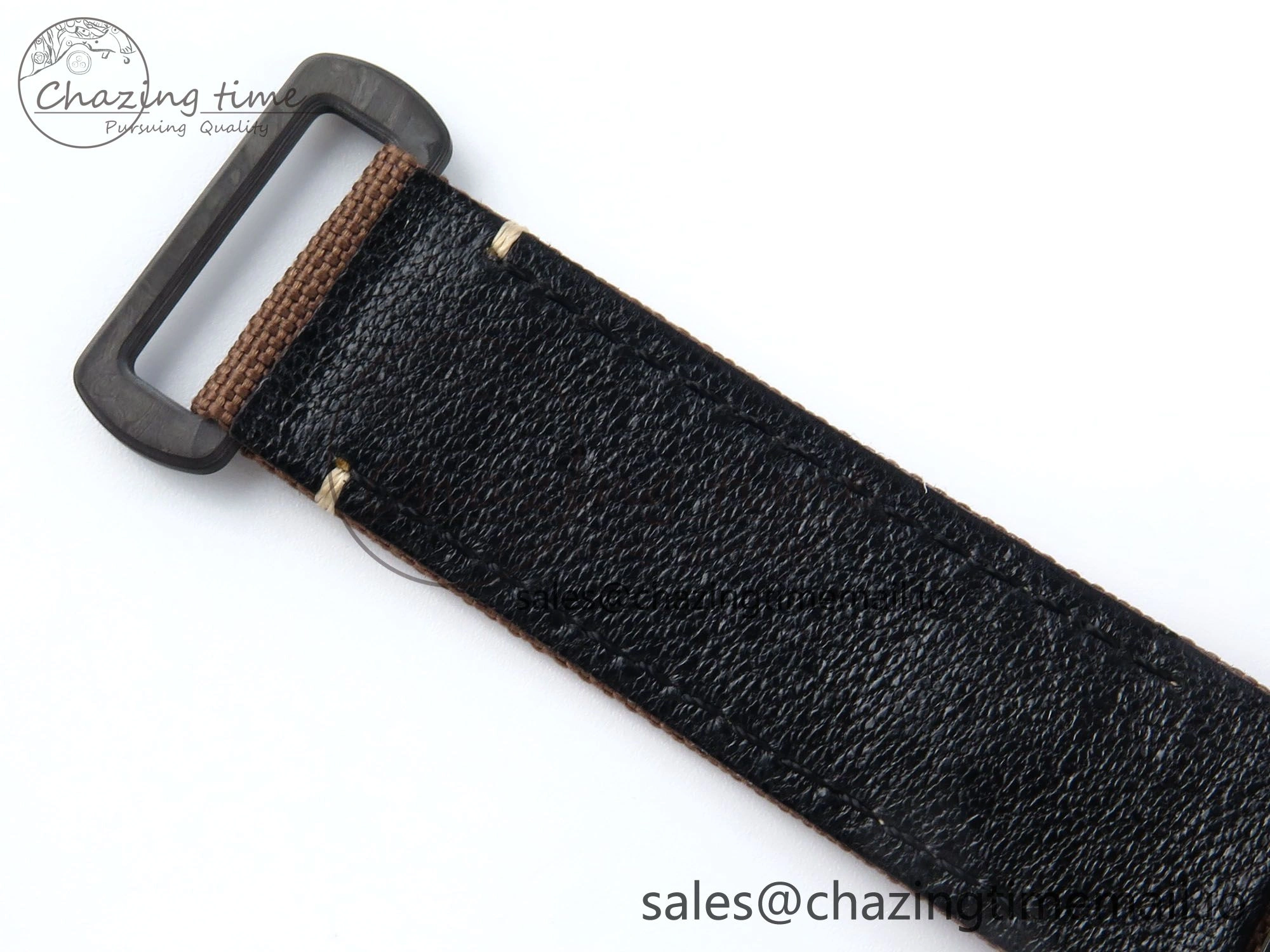 Daytona DIW Black Carbon DIWF Best Edition Skeleton Dial Green Diamonds Bezel on Brown Nylon Strap DD Affordable 458