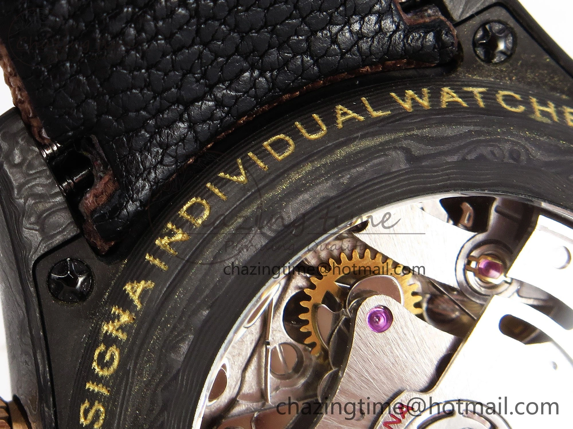 FreshLook Daytona DIW Carbon Case DIWF Edition Black Dial Rainbow Diamonds Bezel on Brown Nylon Strap A 1666
