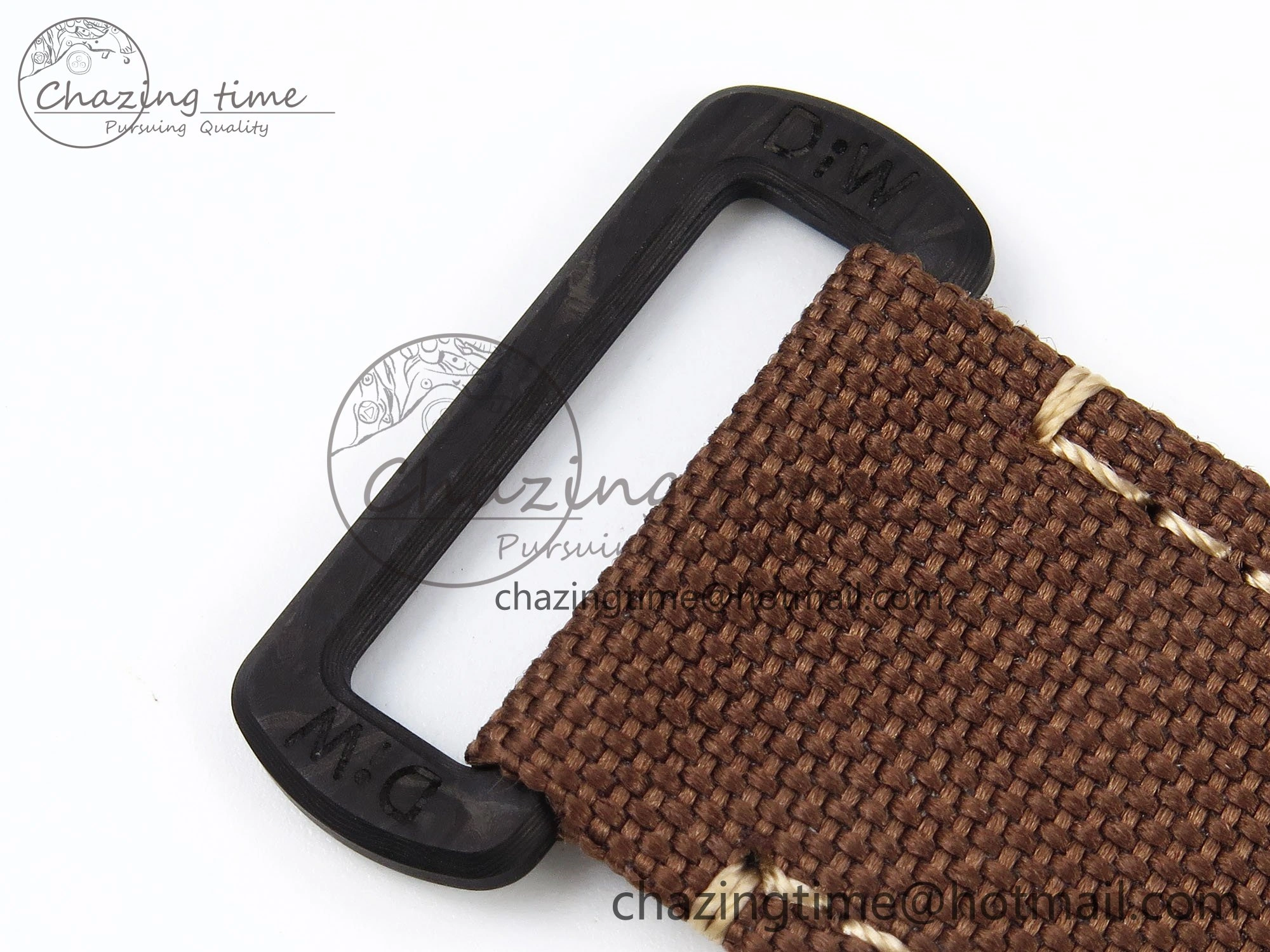 FreshLook Daytona DIW Carbon Case DIWF Edition Black Dial Rainbow Diamonds Bezel on Brown Nylon Strap A 1666