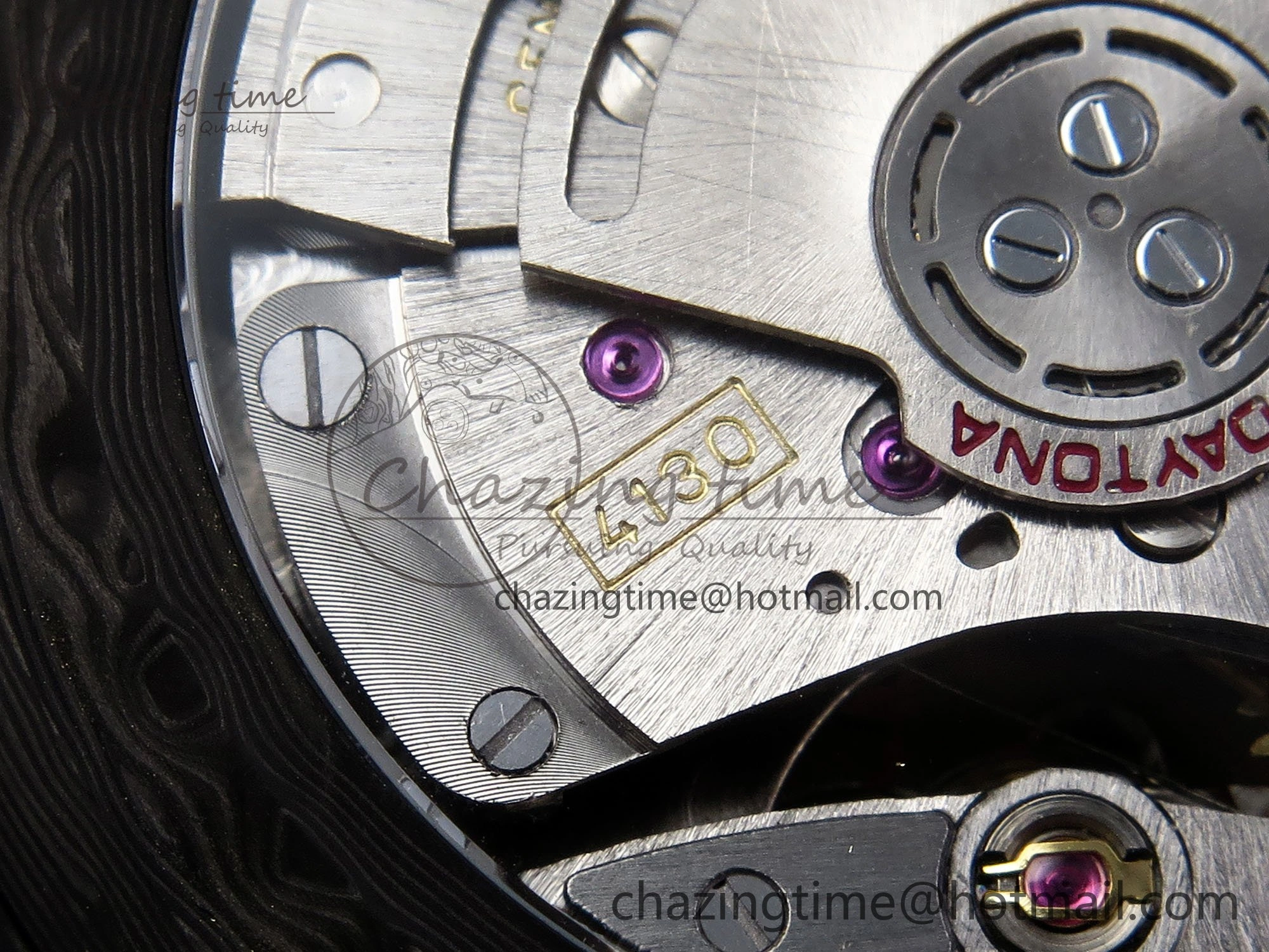 TopPick Daytona DIW Carbon Case DIWF Edition Black White Dial Orange Diamonds Bezel on White Nylon Strap A 1668