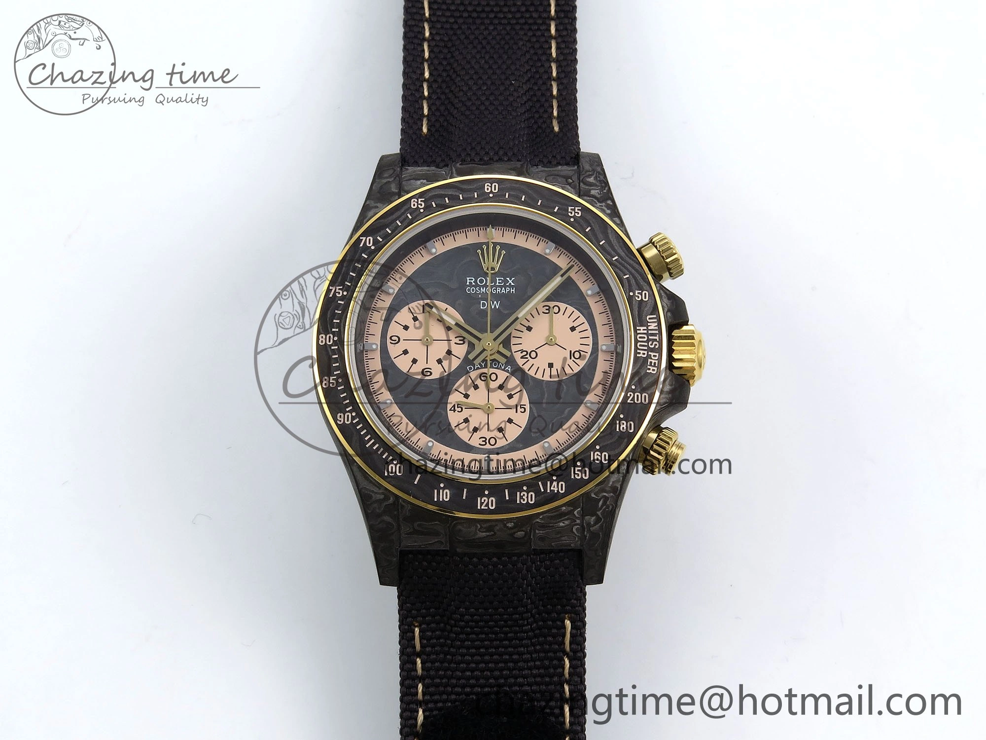 Resilient Daytona DIW Carbon Case DIWF Edition Carbon Cream Dial on Black Nylon Strap A 1568