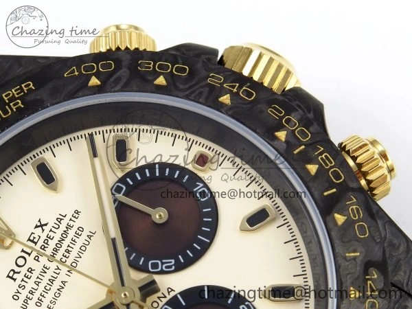 ComfortFit Daytona DIW Carbon Case DIWF Edition Cream Brown Dial on White Nylon Strap A 1664