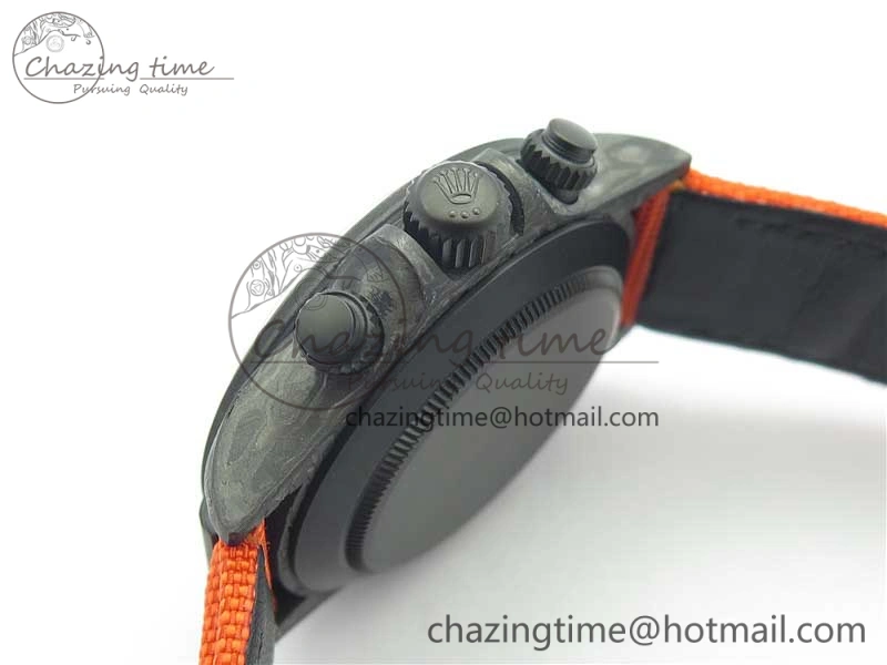 Daytona DIW Carbon Case and Bezel Black Orange Dial on Orange Nylon Strap A Comfortable 3222
