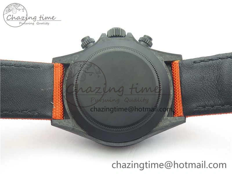 Daytona DIW Carbon Case and Bezel Black Orange Dial on Orange Nylon Strap A Comfortable 3222