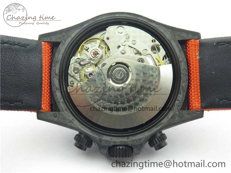 Daytona DIW Carbon Case and Bezel Black Orange Dial on Orange Nylon Strap A Comfortable 3222