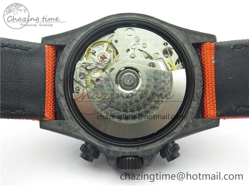 Daytona DIW Carbon Case and Bezel Black Orange Dial on Orange Nylon Strap A Comfortable 3222