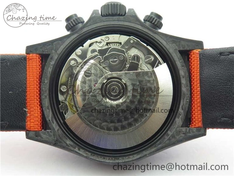 Daytona DIW Carbon Case and Bezel Black Orange Dial on Orange Nylon Strap A Comfortable 3222