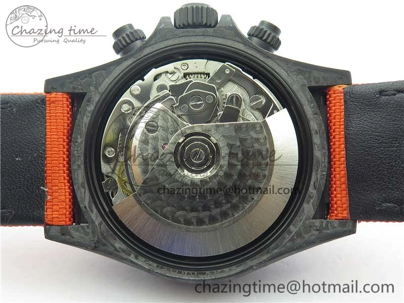 Daytona DIW Carbon Case and Bezel Black Orange Dial on Orange Nylon Strap A Comfortable 3222