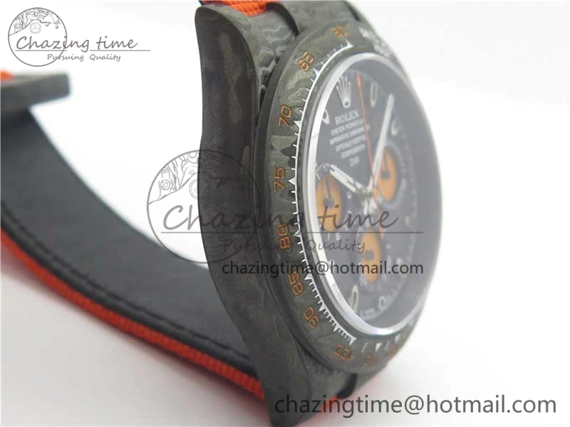 Daytona DIW Carbon Case and Bezel Black Orange Dial on Orange Nylon Strap A Comfortable 3222