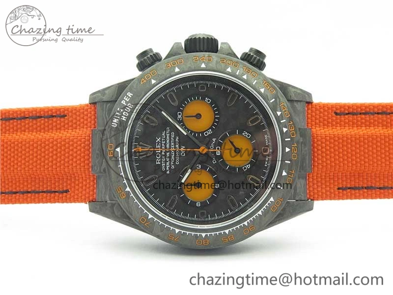 Daytona DIW Carbon Case and Bezel Black Orange Dial on Orange Nylon Strap A Comfortable 3222