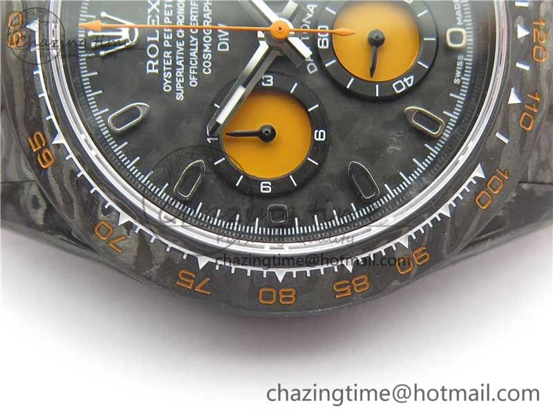 Daytona DIW Carbon Case and Bezel Black Orange Dial on Orange Nylon Strap A Comfortable 3222