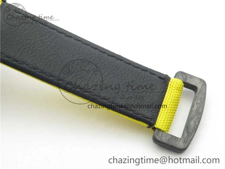 Snug Daytona DIW Carbon Case and Bezel Black Yellow Dial on Yellow Nylon Strap A 3220