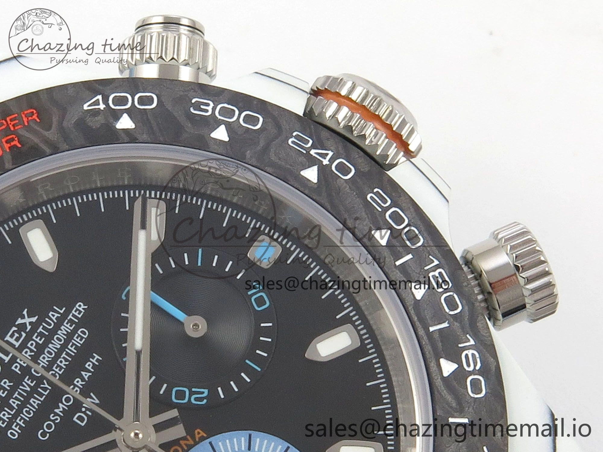 Trendy Daytona DIW Carbon Case and Bezel DIWF Edition Black Dial on Blue Nylon Strap A 71