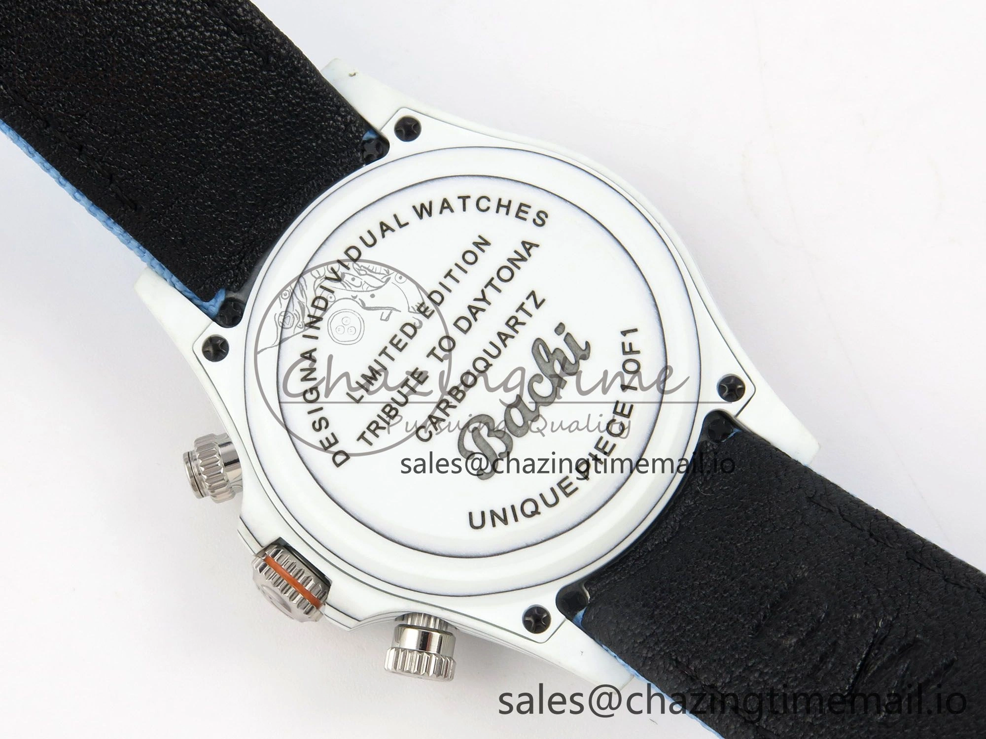 Trendy Daytona DIW Carbon Case and Bezel DIWF Edition Black Dial on Blue Nylon Strap A 71