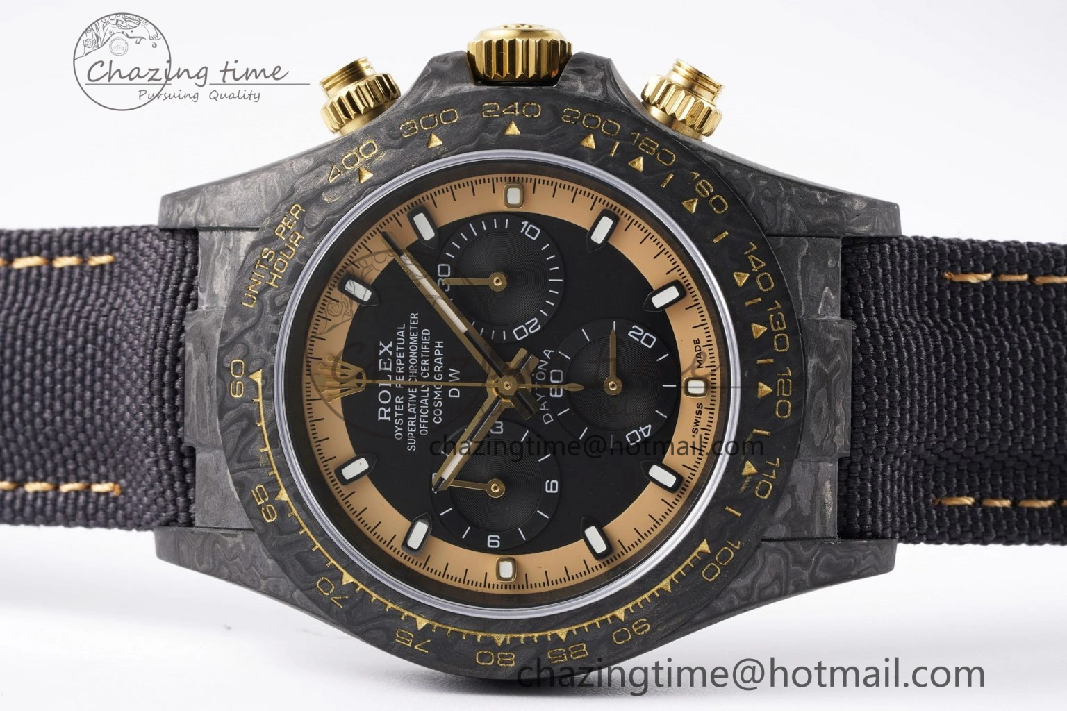 Daytona DIW Carbon Case and Bezel DIWF Edition Black Gold Dial on Black Nylon Strap A SmartChoice 1996