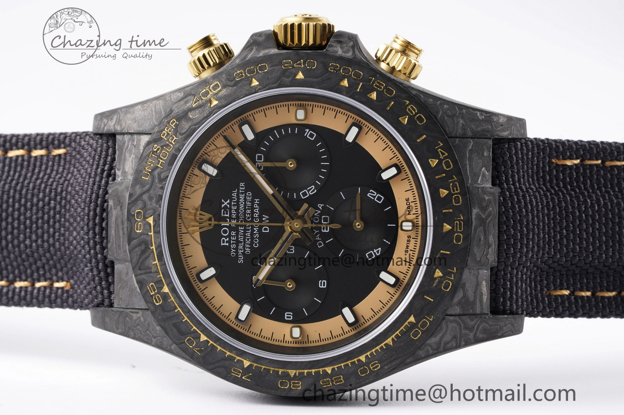 Daytona DIW Carbon Case and Bezel DIWF Edition Black Gold Dial on Black Nylon Strap A SmartChoice 1996