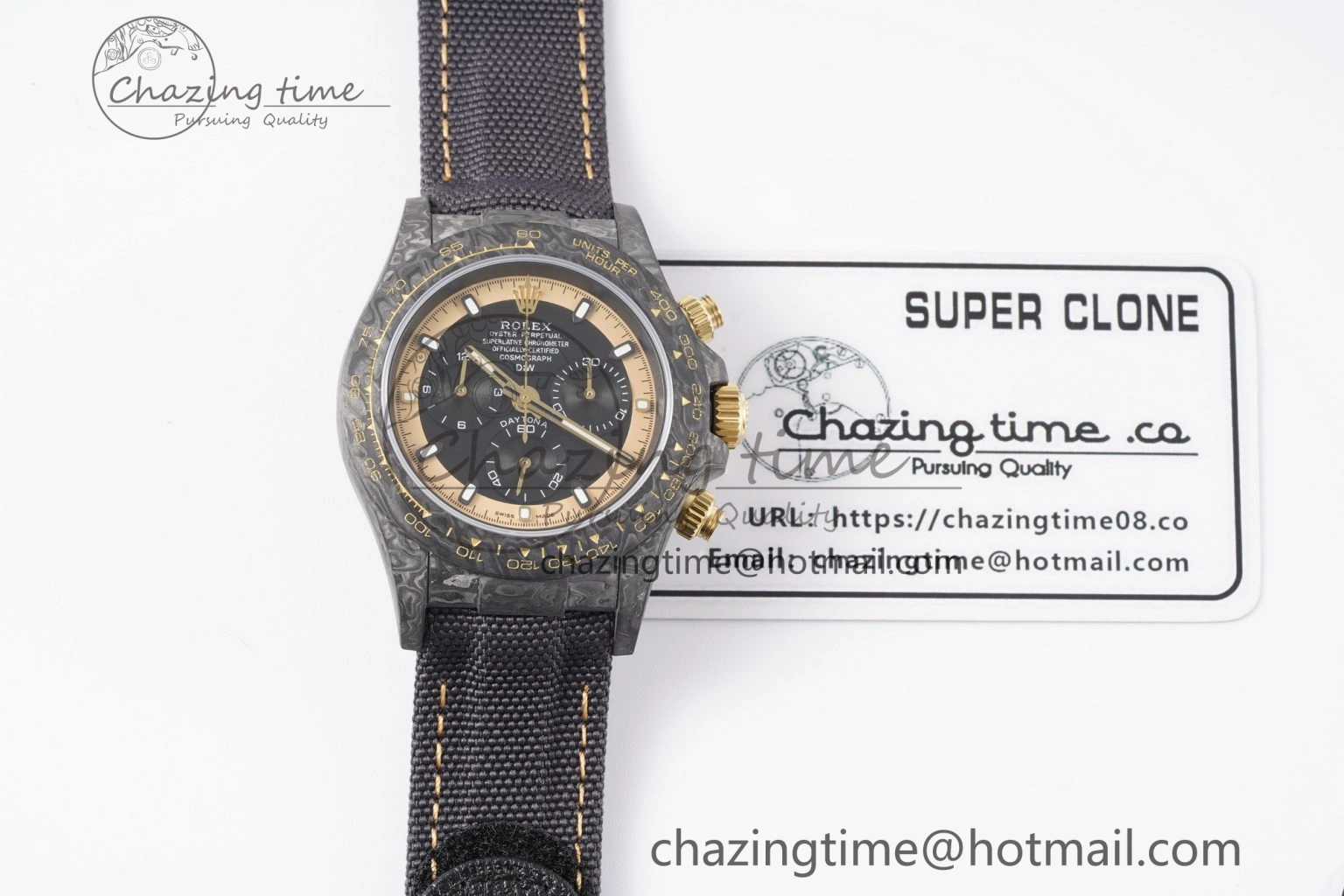 Daytona DIW Carbon Case and Bezel DIWF Edition Black Gold Dial on Black Nylon Strap A SmartChoice 1996