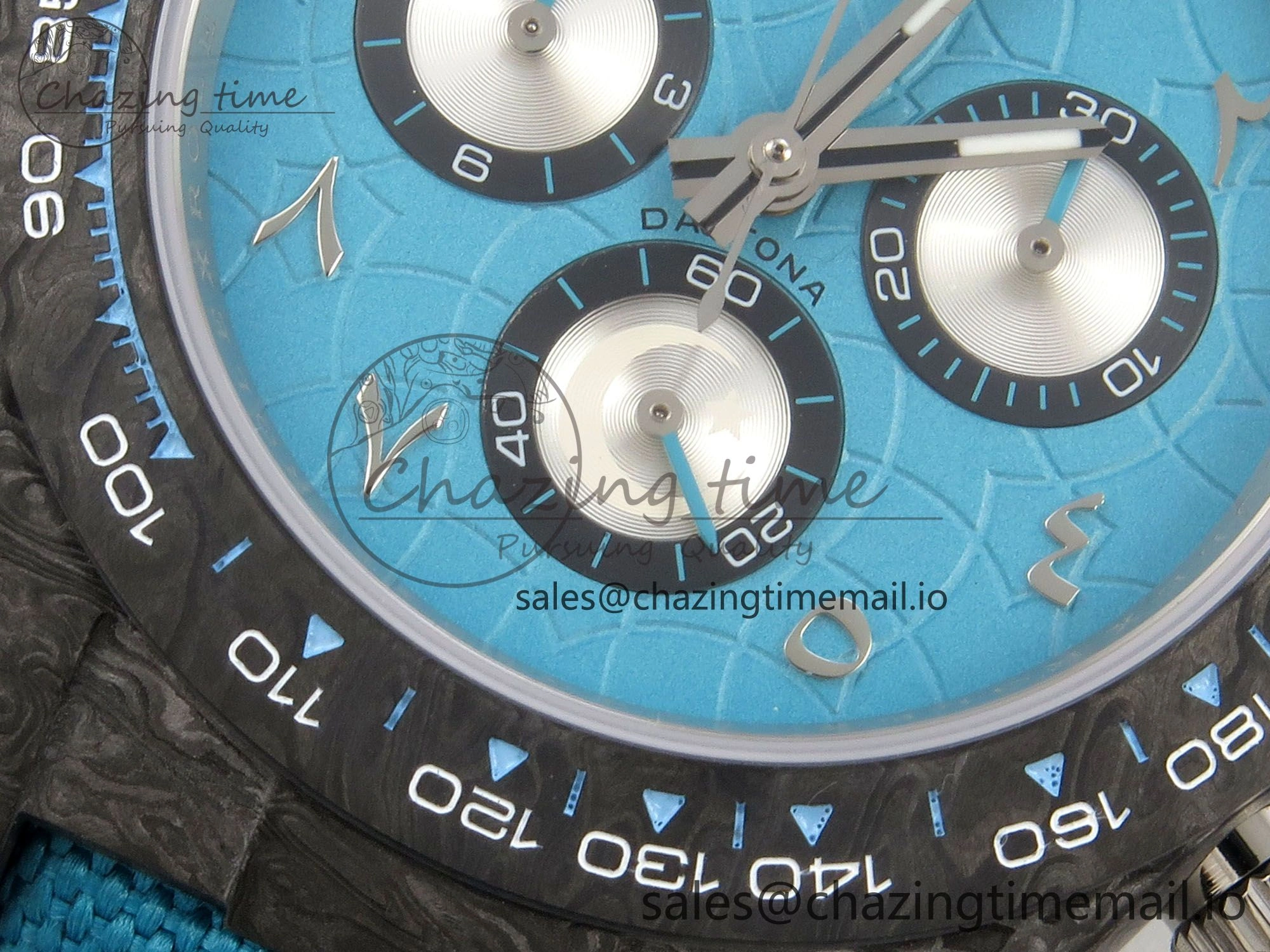 Daytona DIW Carbon Case and Bezel DIWF Edition Blue Dial on Blue Nylon Strap A Breathable 52