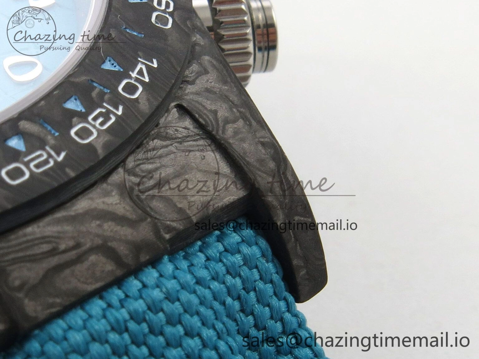 Daytona DIW Carbon Case and Bezel DIWF Edition Blue Dial on Blue Nylon Strap A Breathable 52