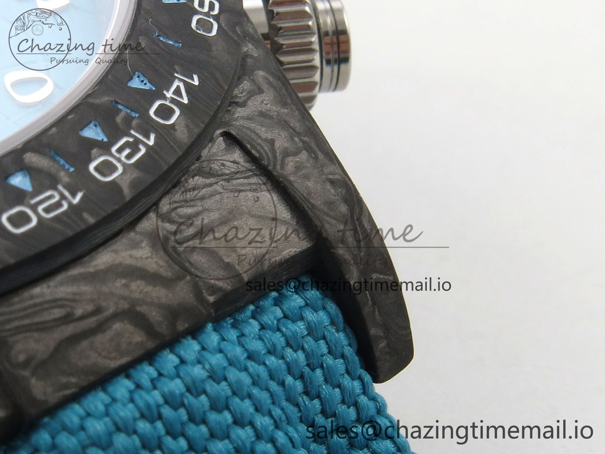 Daytona DIW Carbon Case and Bezel DIWF Edition Blue Dial on Blue Nylon Strap A Breathable 52