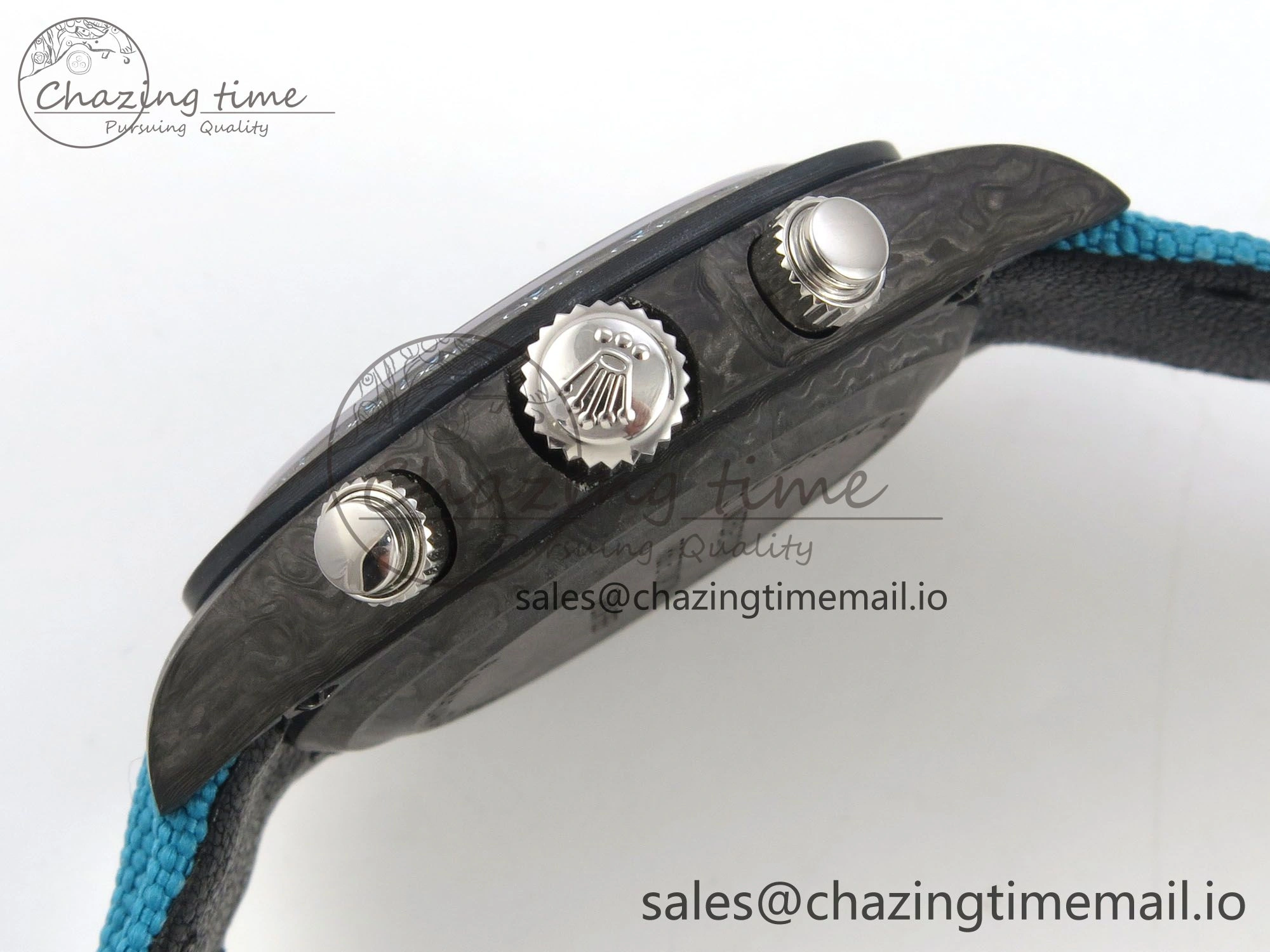 Daytona DIW Carbon Case and Bezel DIWF Edition Blue Dial on Blue Nylon Strap A Breathable 52