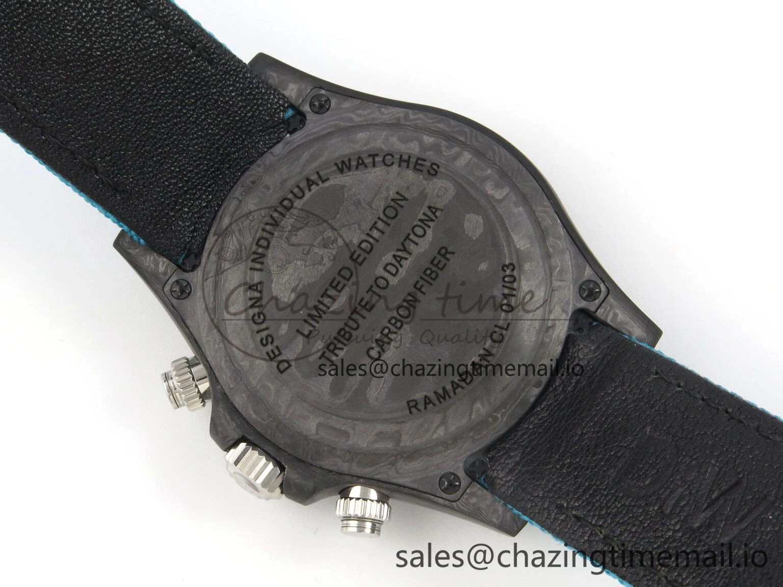 Daytona DIW Carbon Case and Bezel DIWF Edition Blue Dial on Blue Nylon Strap A Breathable 52