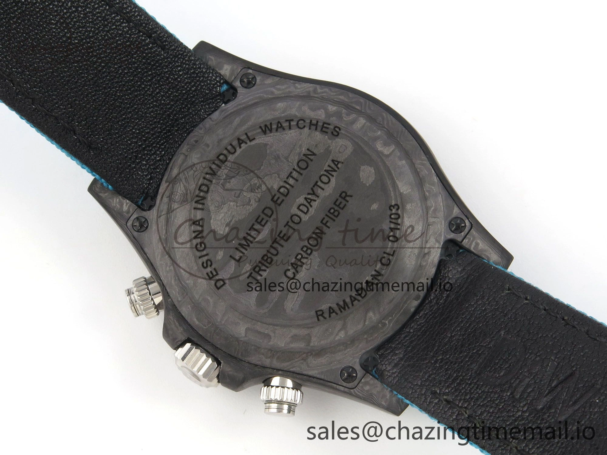 Daytona DIW Carbon Case and Bezel DIWF Edition Blue Dial on Blue Nylon Strap A Breathable 52