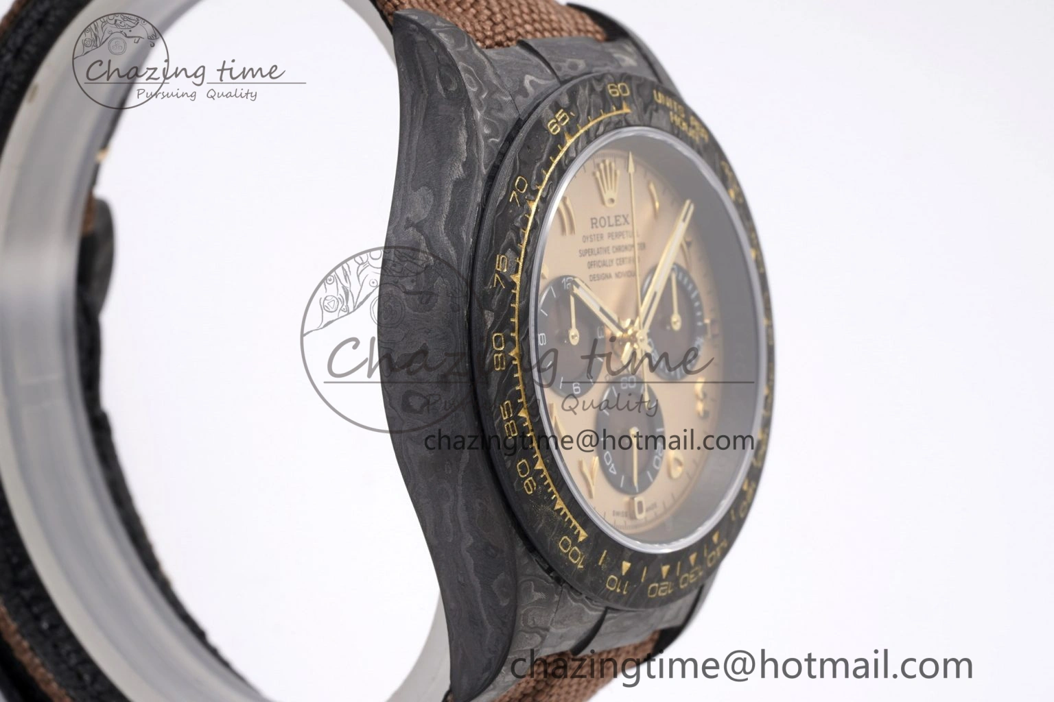 Neat Daytona DIW Carbon Case and Bezel DIWF Edition Brown Arabic Dial on Brown Nylon Strap A 2000