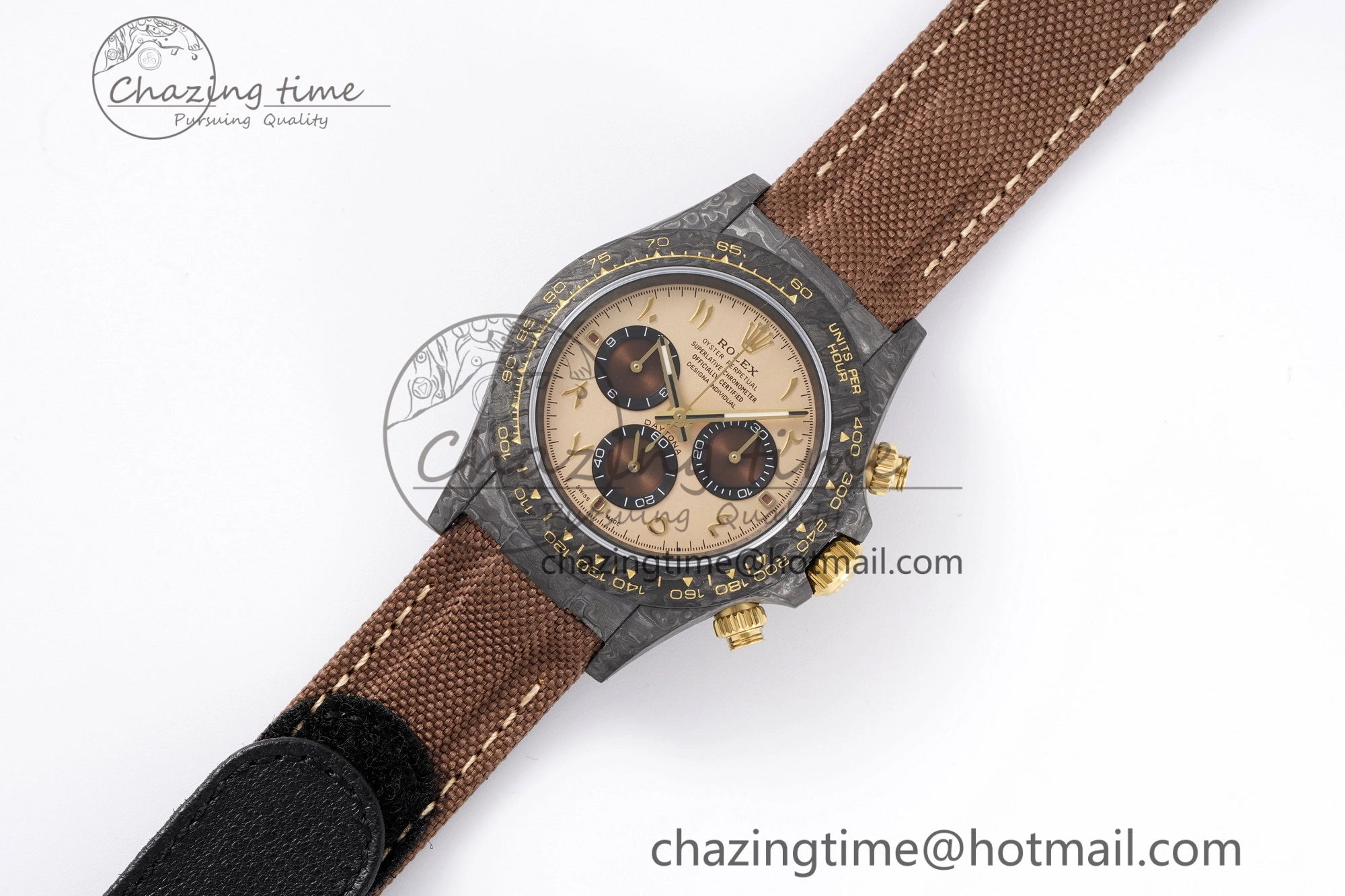 Neat Daytona DIW Carbon Case and Bezel DIWF Edition Brown Arabic Dial on Brown Nylon Strap A 2000