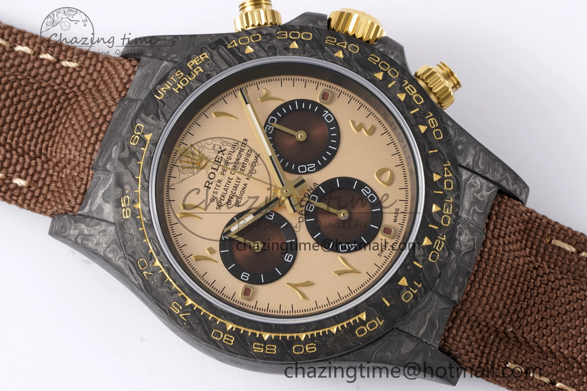 Neat Daytona DIW Carbon Case and Bezel DIWF Edition Brown Arabic Dial on Brown Nylon Strap A 2000