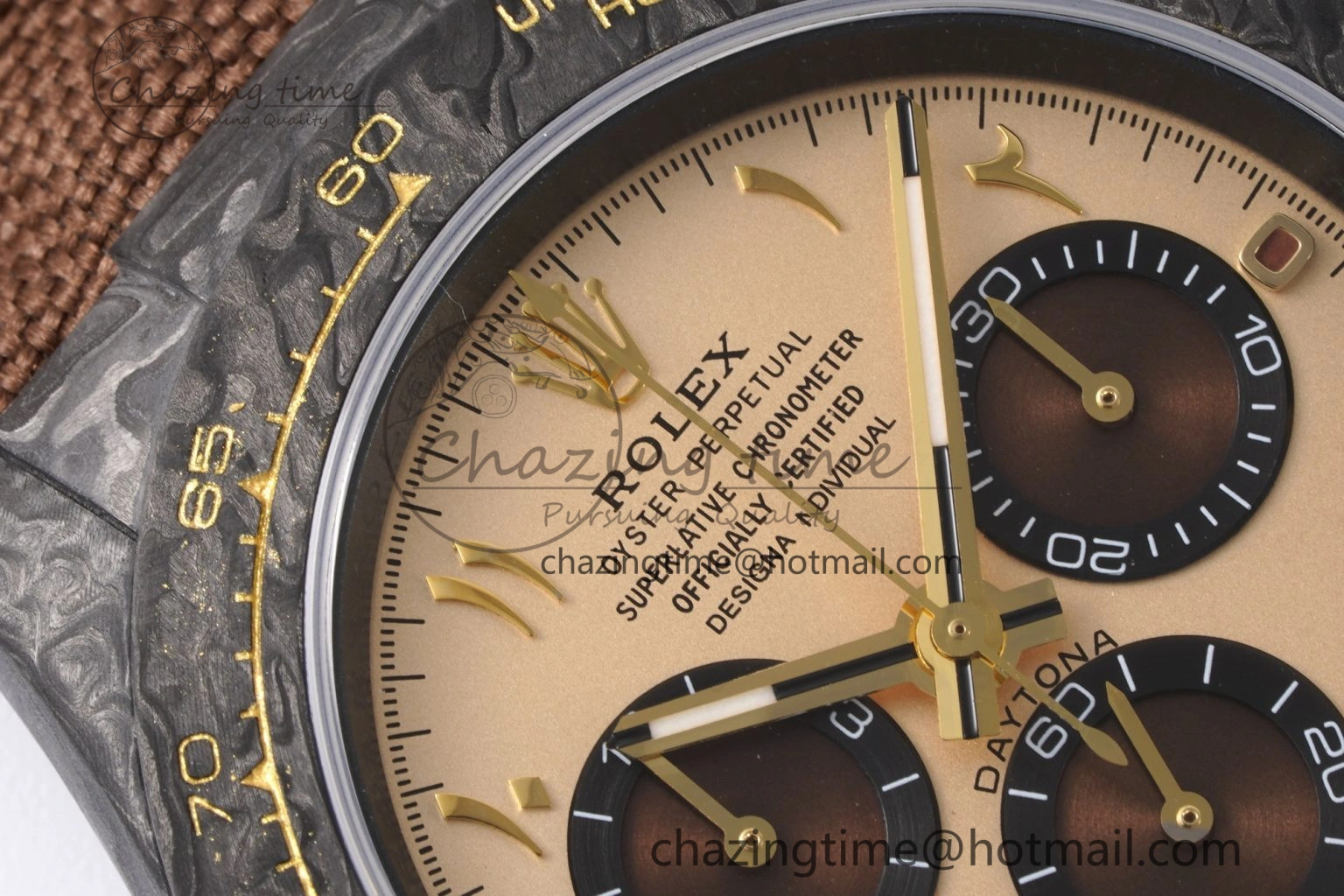 Neat Daytona DIW Carbon Case and Bezel DIWF Edition Brown Arabic Dial on Brown Nylon Strap A 2000
