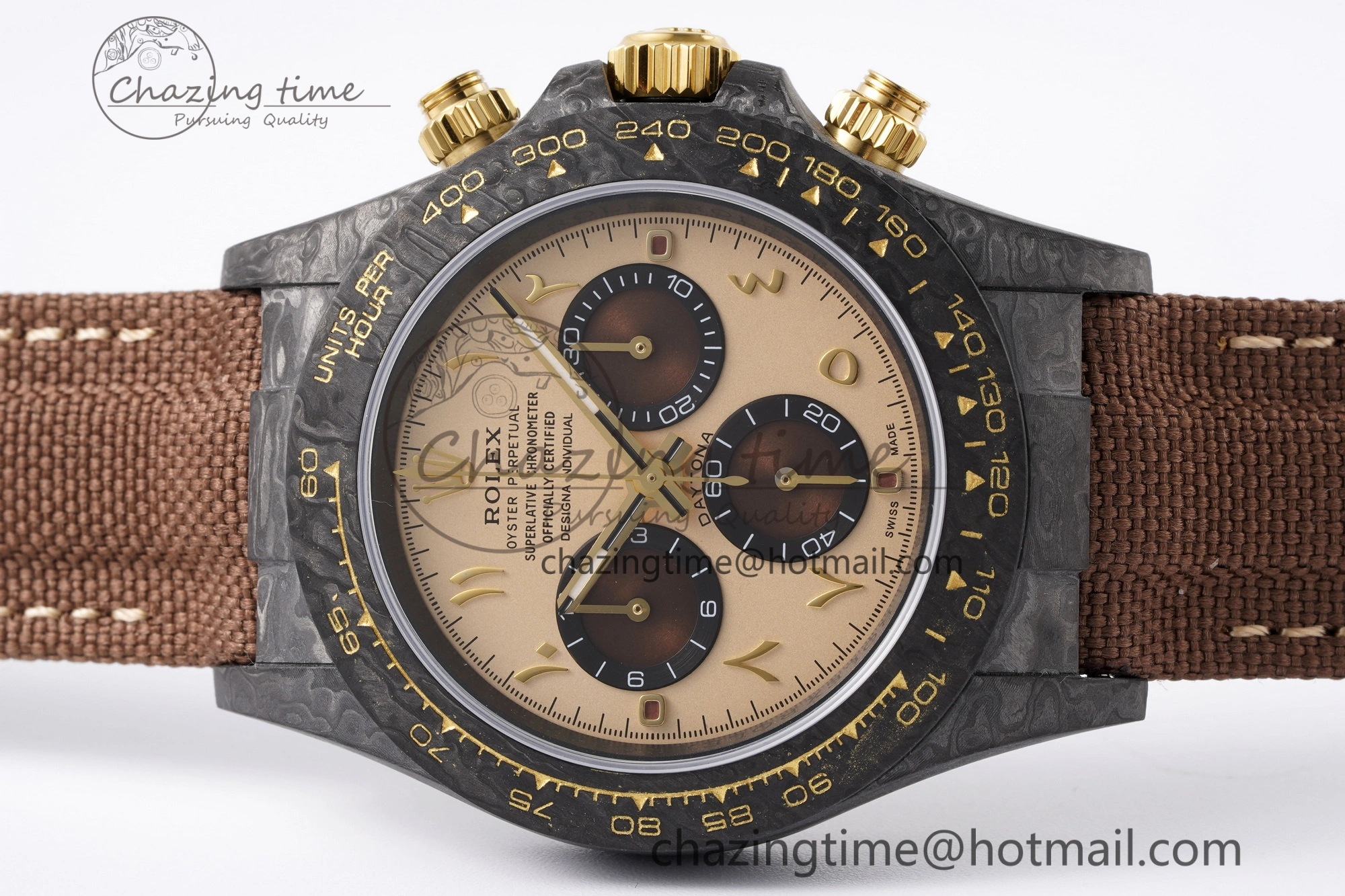 Neat Daytona DIW Carbon Case and Bezel DIWF Edition Brown Arabic Dial on Brown Nylon Strap A 2000