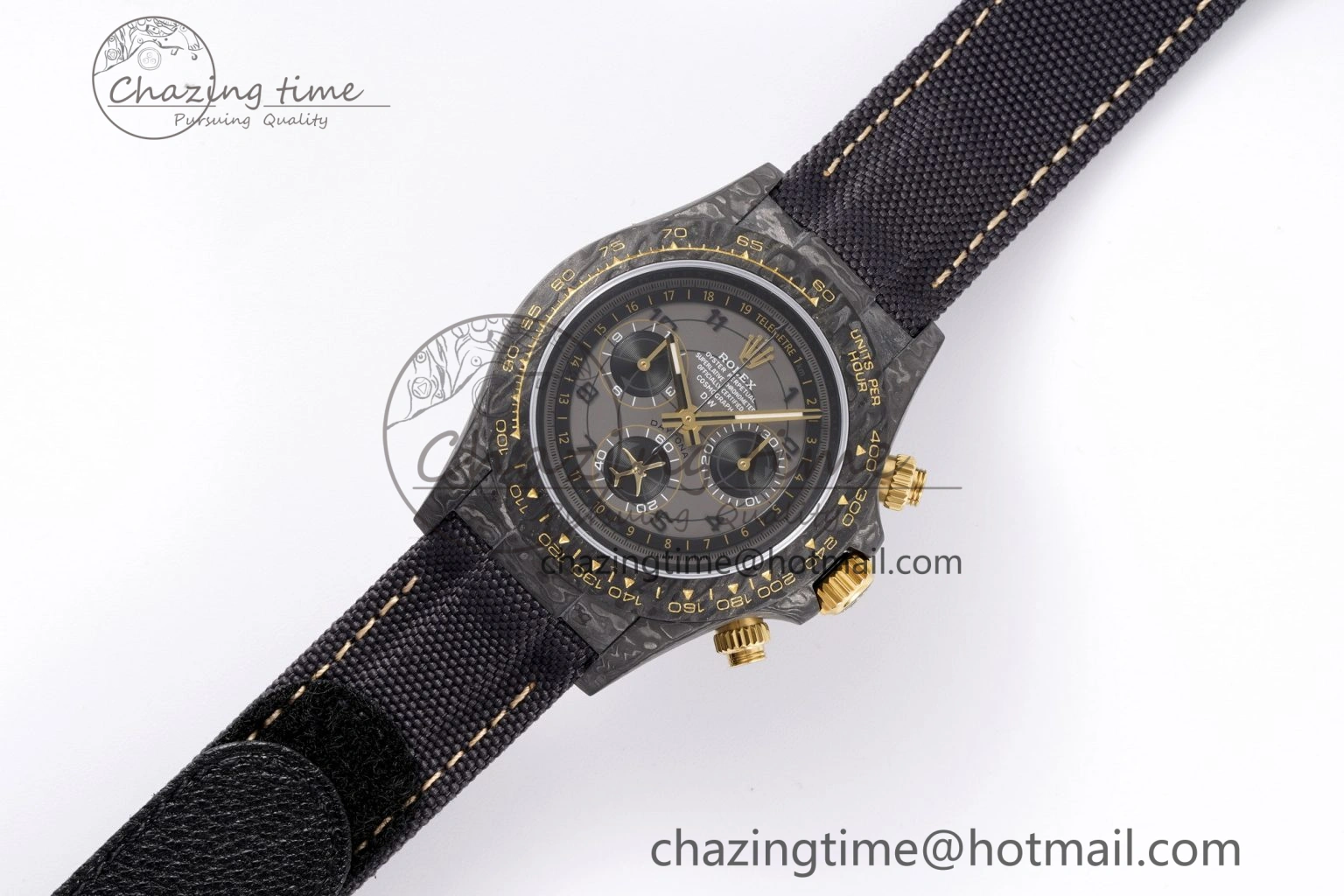 TechFriendly Daytona DIW Carbon Case and Bezel DIWF Edition Gray Plane Dial on Black Nylon Strap A 1994