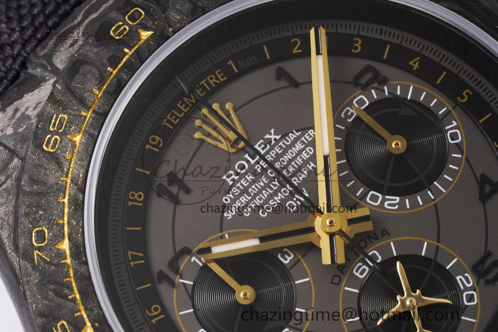 TechFriendly Daytona DIW Carbon Case and Bezel DIWF Edition Gray Plane Dial on Black Nylon Strap A 1994