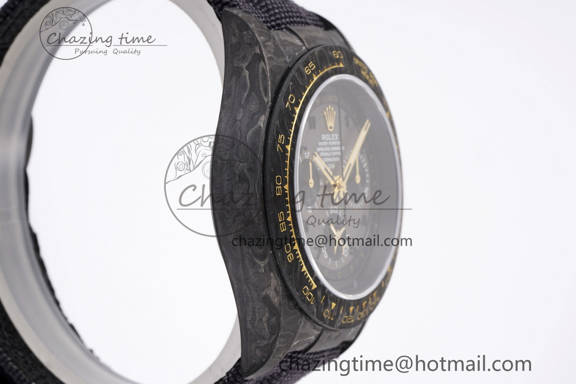 TechFriendly Daytona DIW Carbon Case and Bezel DIWF Edition Gray Plane Dial on Black Nylon Strap A 1994